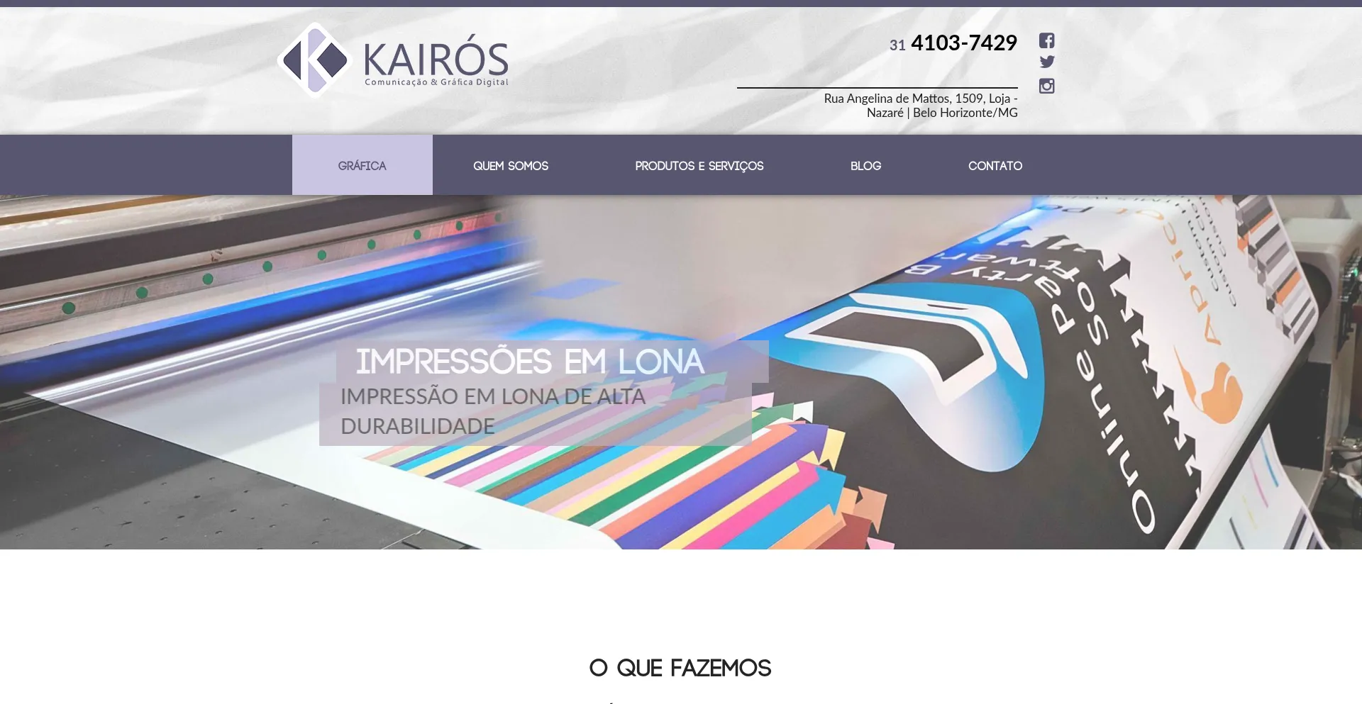 Website screenshot of Kairosbh.com.br