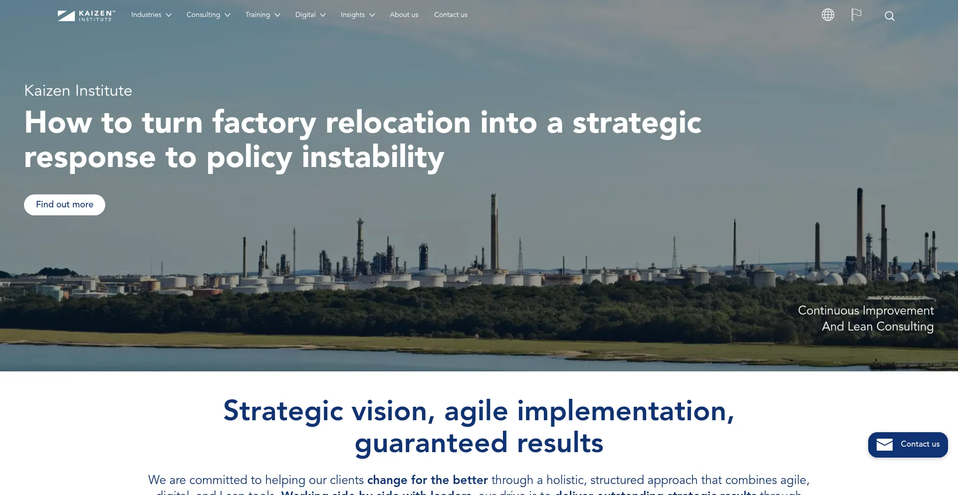 Website screenshot of Kaizen.com