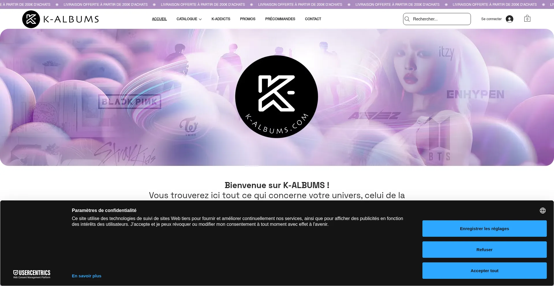 Website screenshot of Kalbums.com