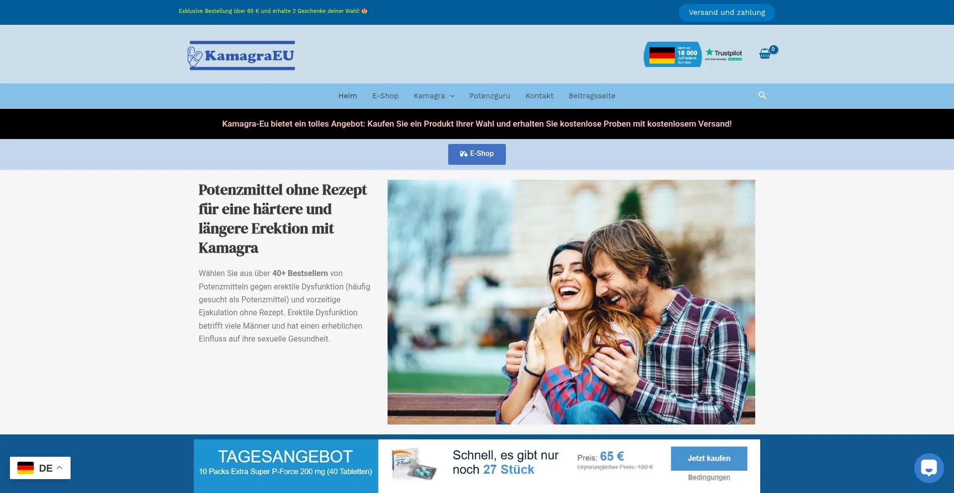 Website screenshot of Kamagraeu.de