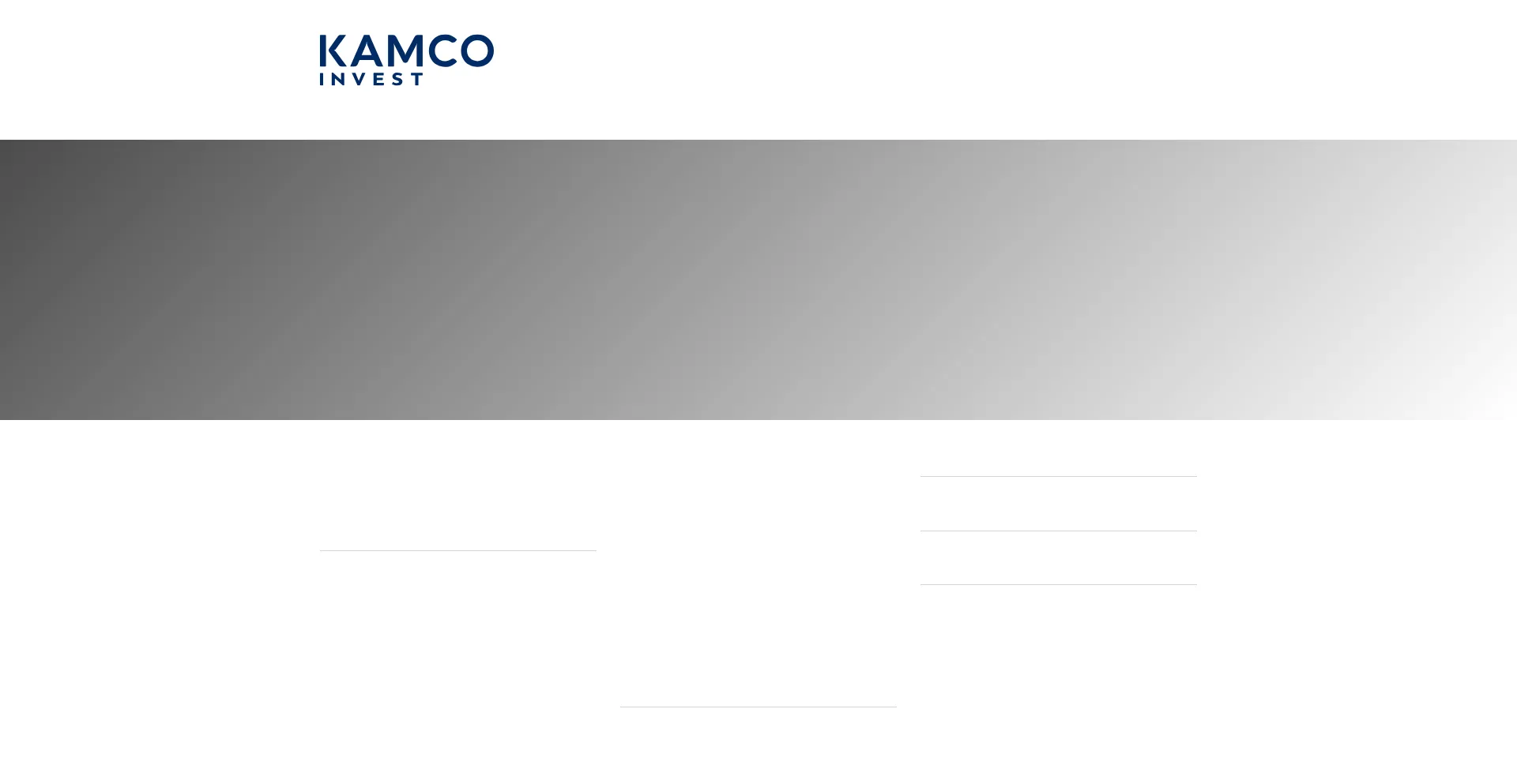 Website screenshot of Kamcoinvest.com
