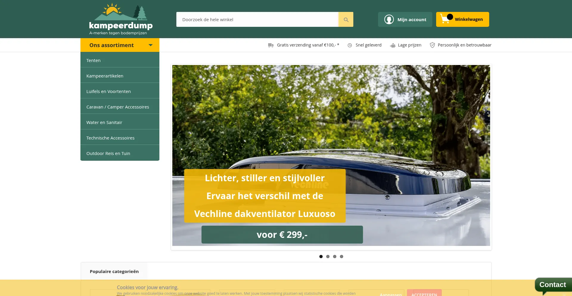 Website screenshot of Kampeerdump.nl