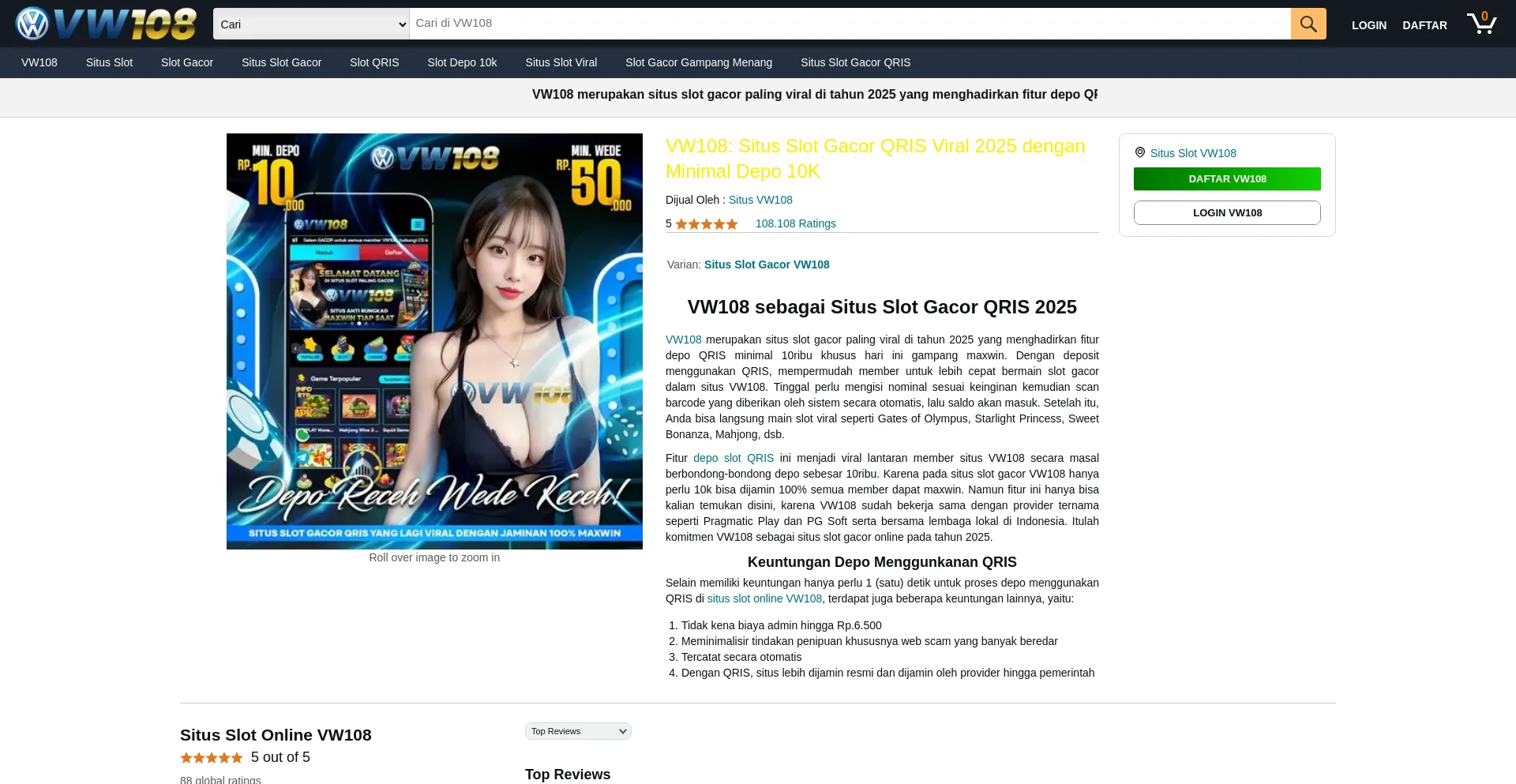 Website screenshot of Kamugantengmaksimal.click
