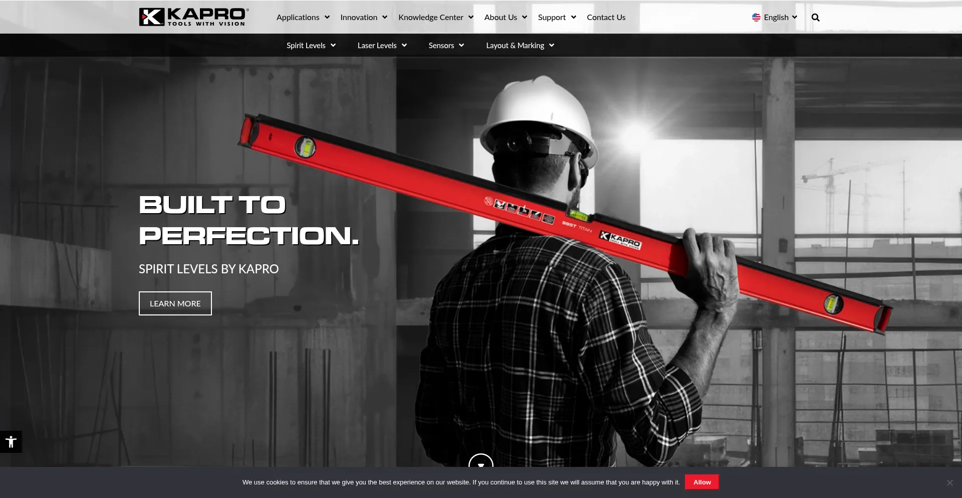 Website screenshot of Kapro.com