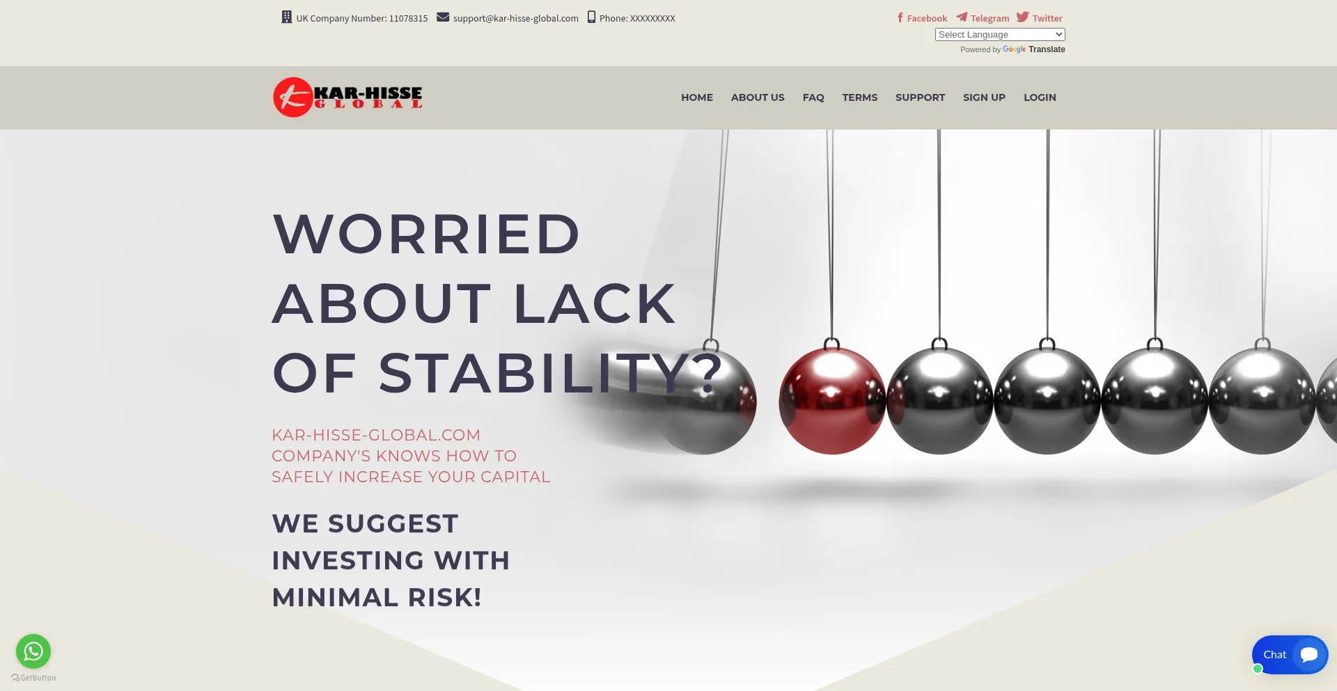 Website screenshot of Kar-hisse-global.com