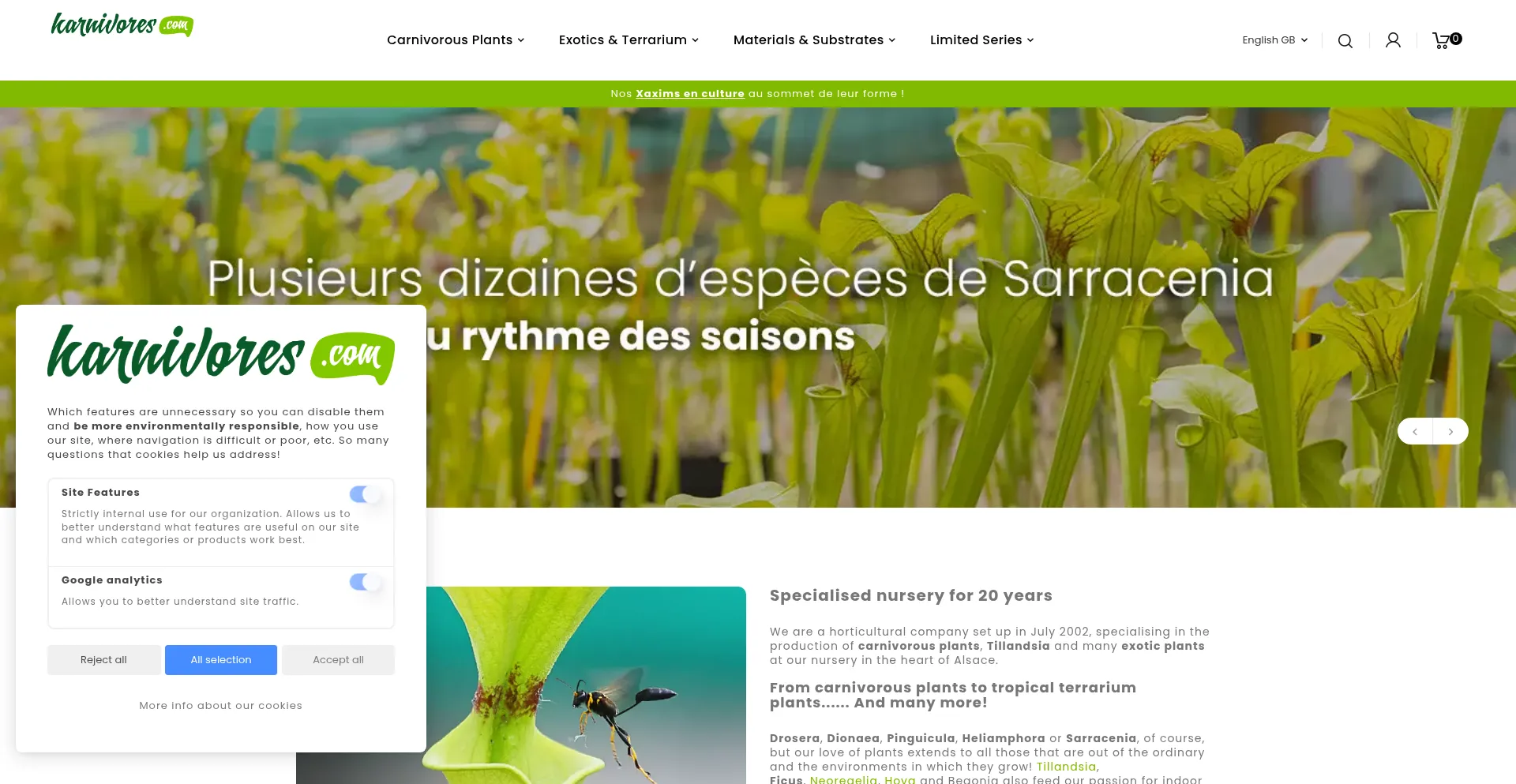 Website screenshot of Karnivores.com