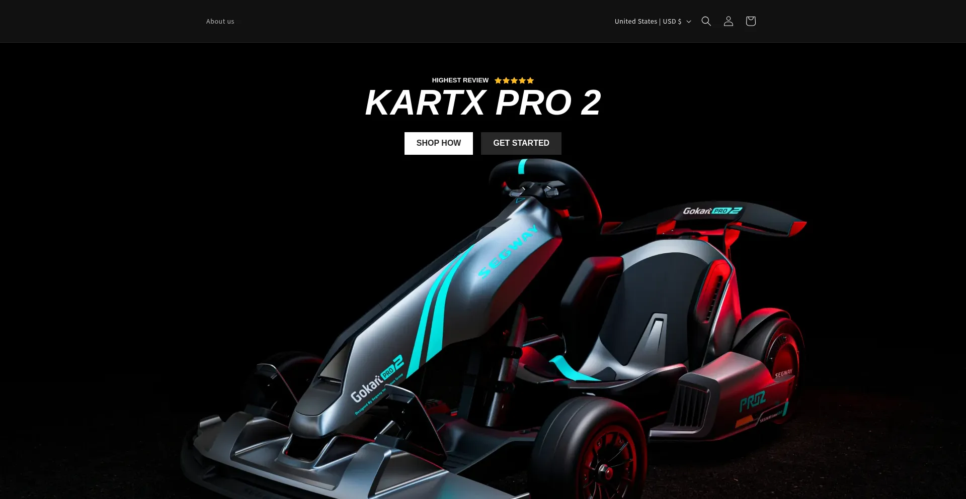 Website screenshot of Kartx.shop