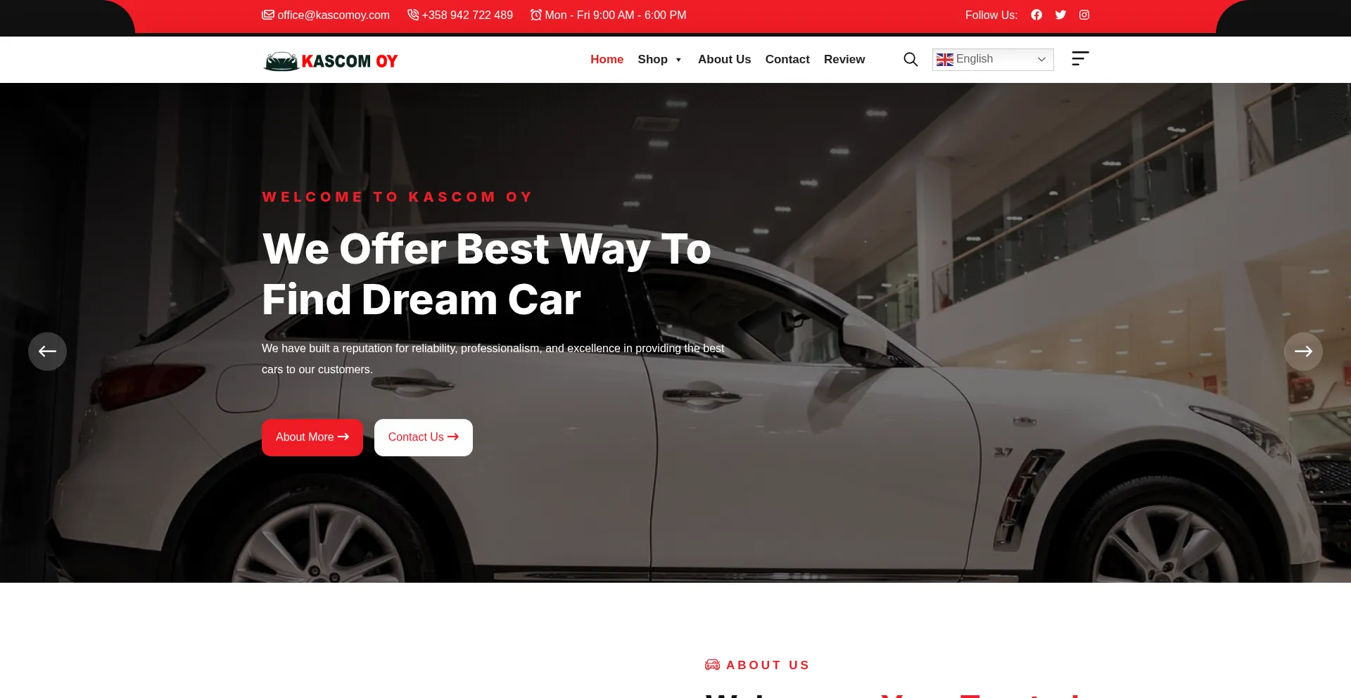 Website screenshot of Kascom-oy.com