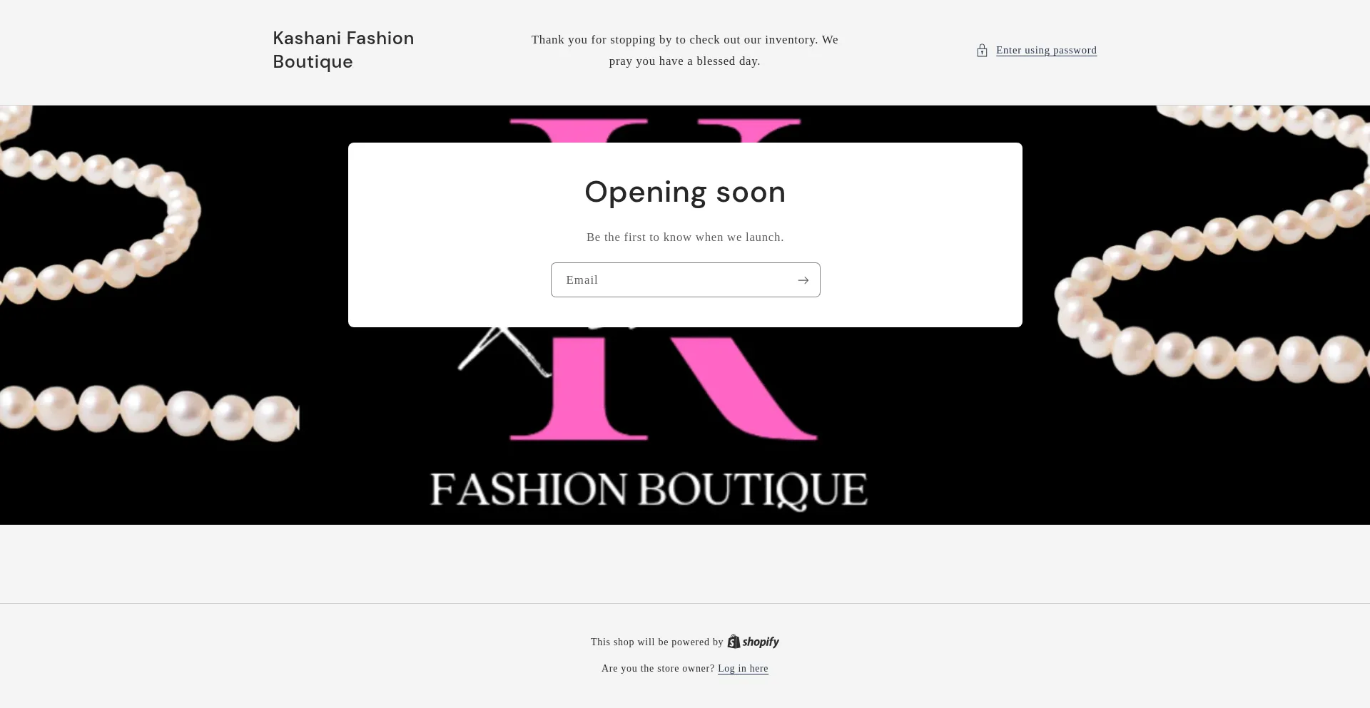 Website screenshot of Kashanifashionboutique.com
