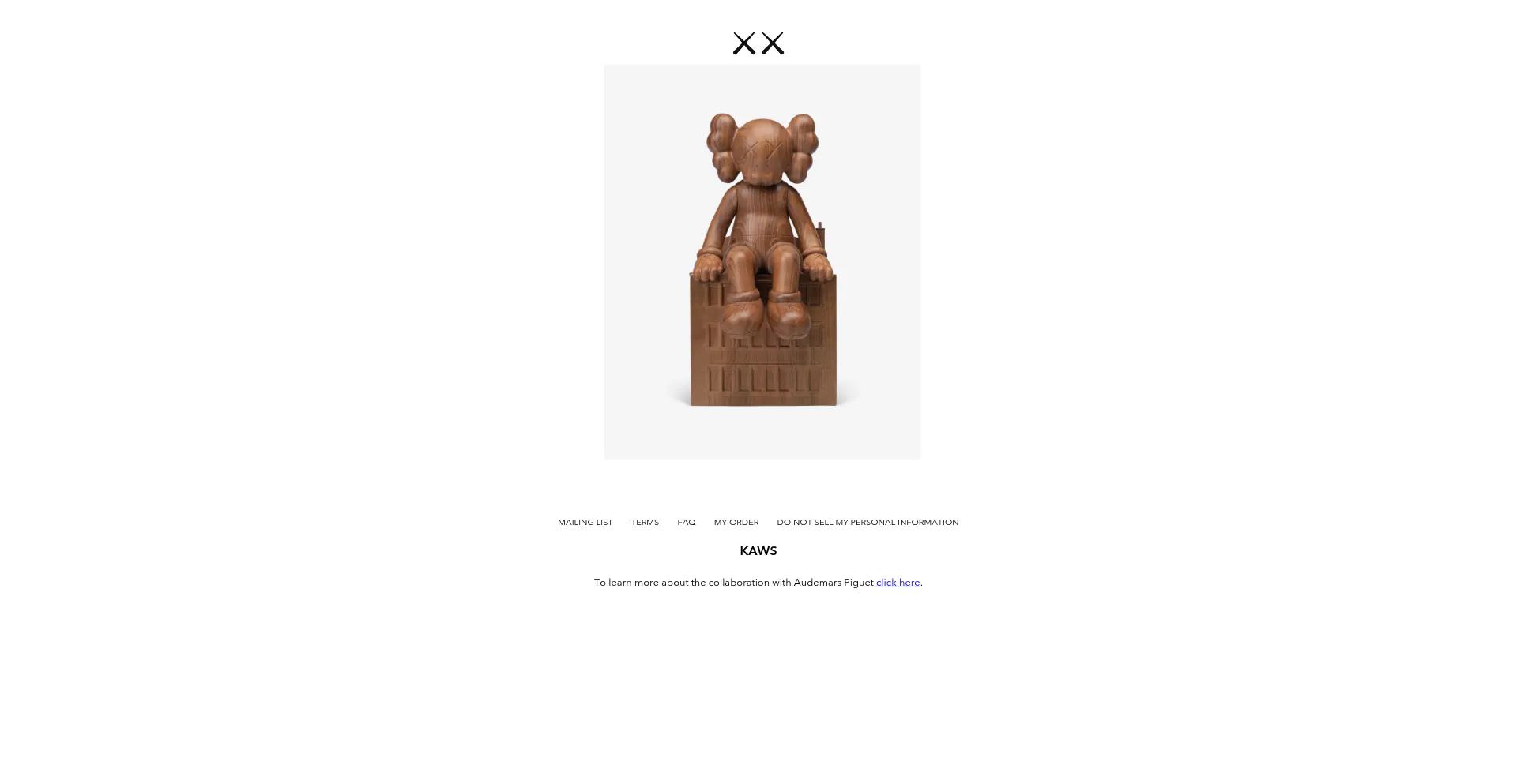 Website screenshot of Kawsone.com
