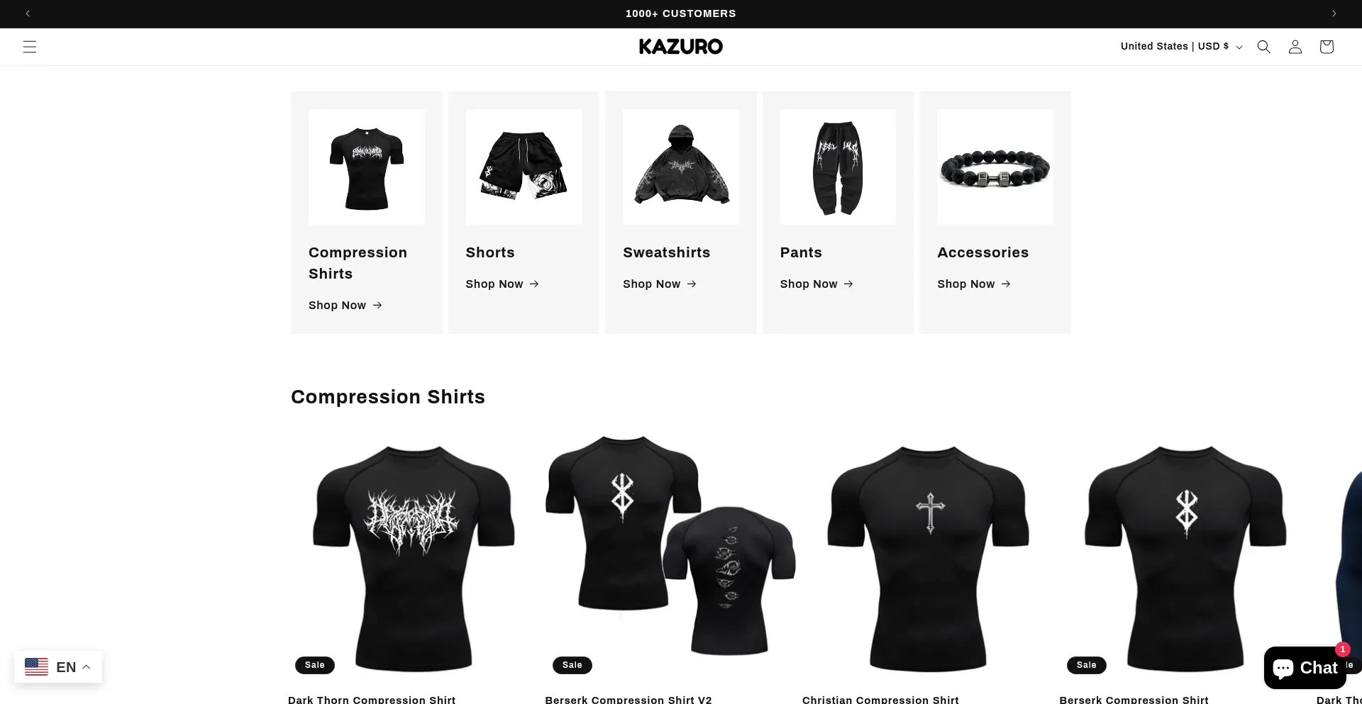 Website screenshot of Kazuroaesthetics.shop