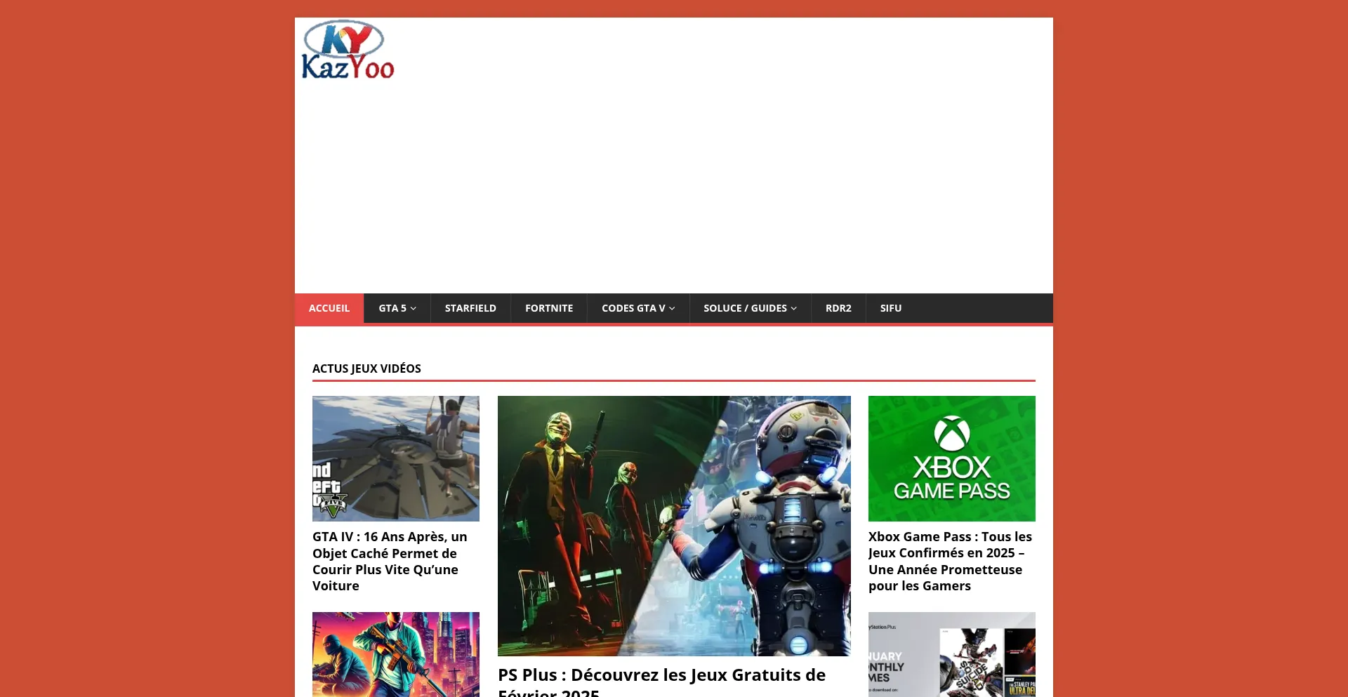 Website screenshot of Kazyoo.com