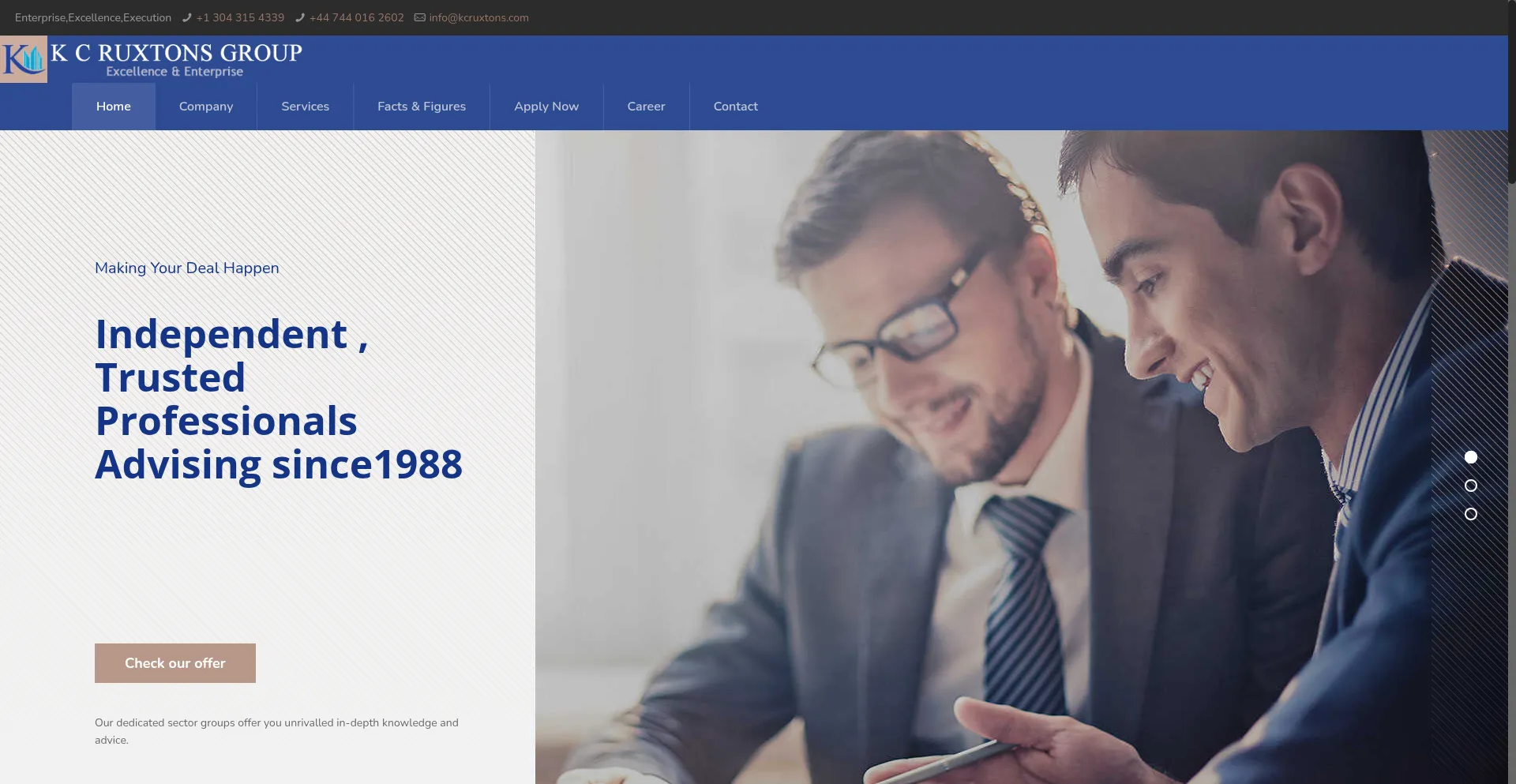 Website screenshot of Kcruxtons.com