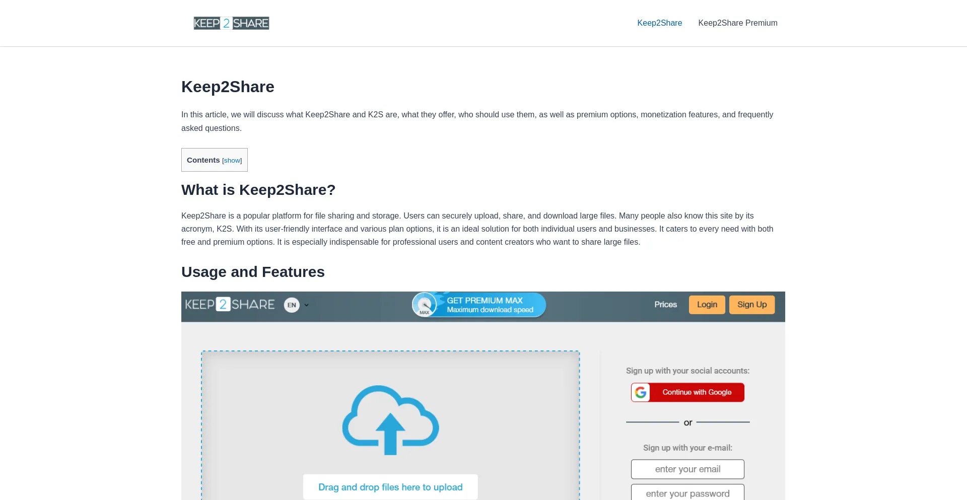 Website screenshot of Keep2share.net.tr