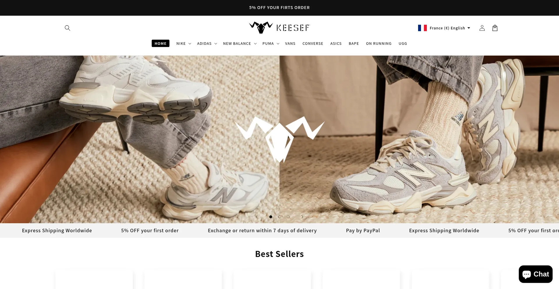 Website screenshot of Keesef.com