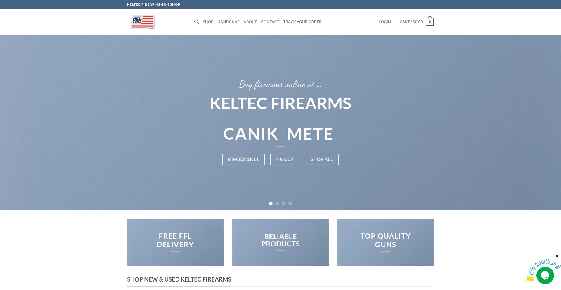 Website screenshot of Kel-tecguns.com
