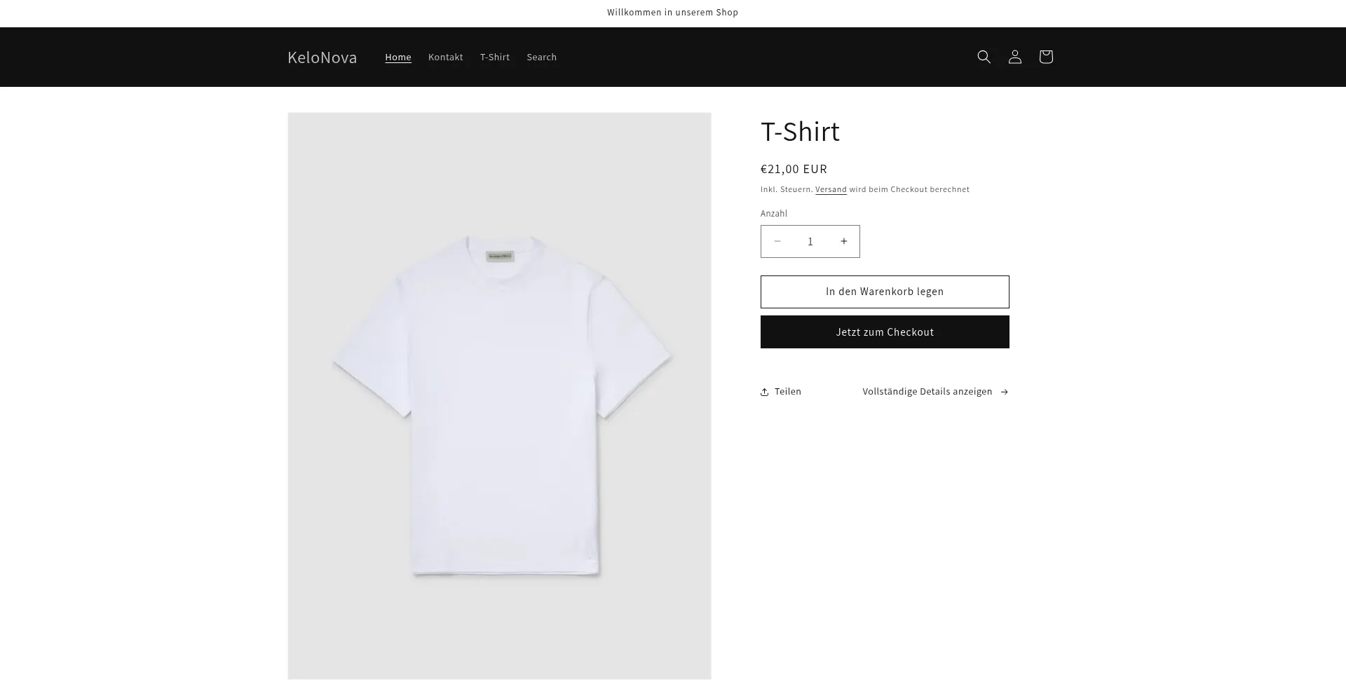 Website screenshot of Kelonova.shop