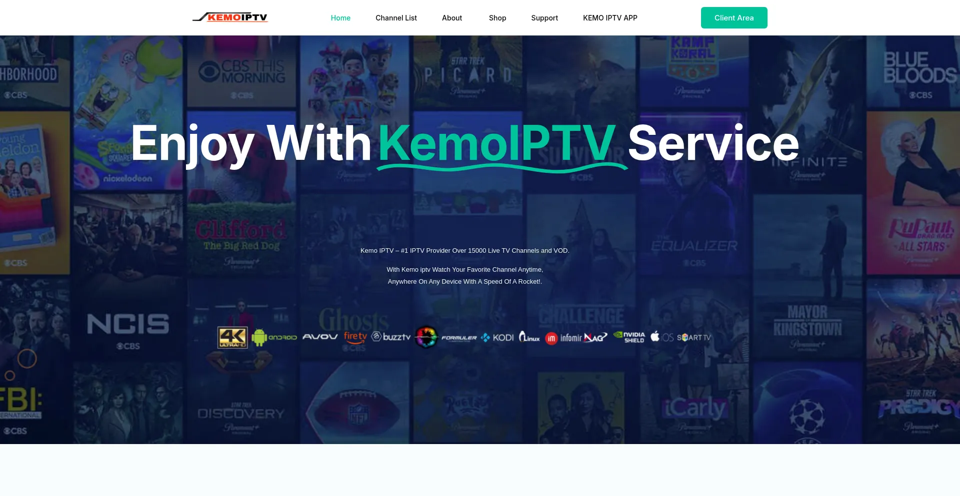 Website screenshot of Kemoiptv.tv
