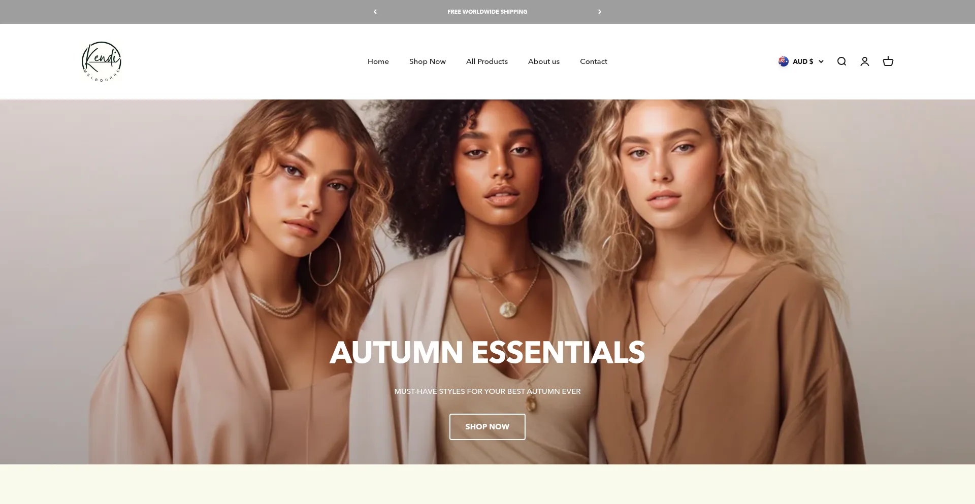 Website screenshot of Kendimelbourne.com
