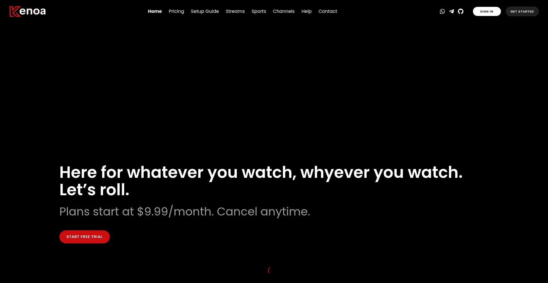 Website screenshot of Kenoatv.com