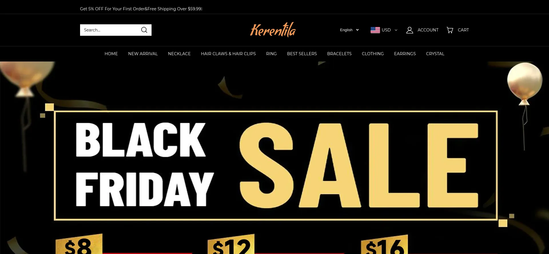 Website screenshot of Kerentila.com