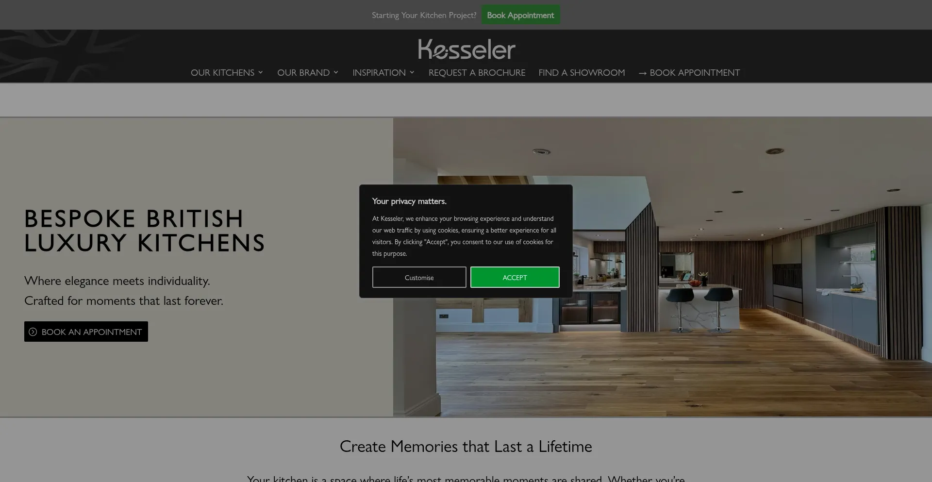 Website screenshot of Kesseler.co.uk