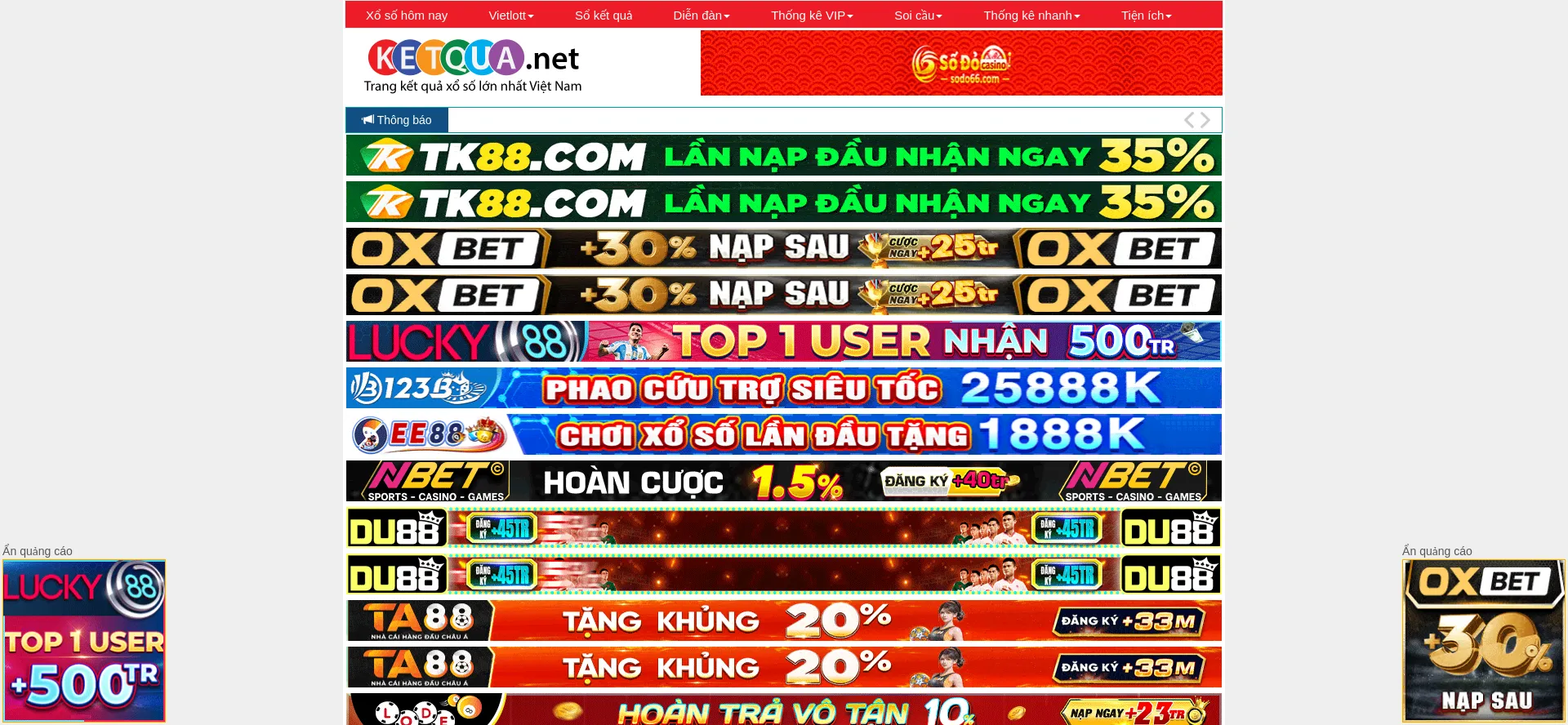 Website screenshot of Ketqua04.net