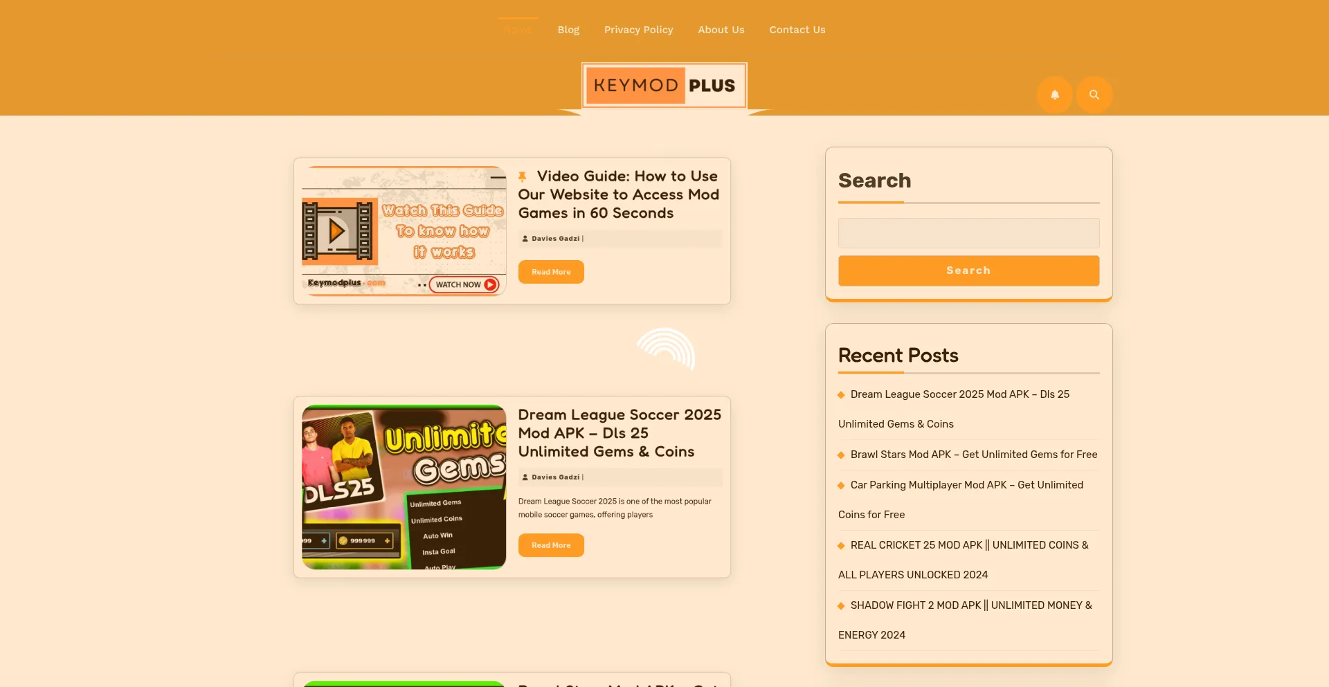 Website screenshot of Keymodplus.com