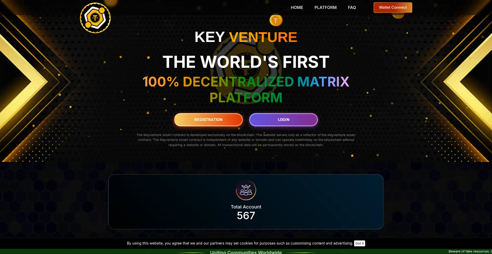 Website screenshot of Keyventure.io