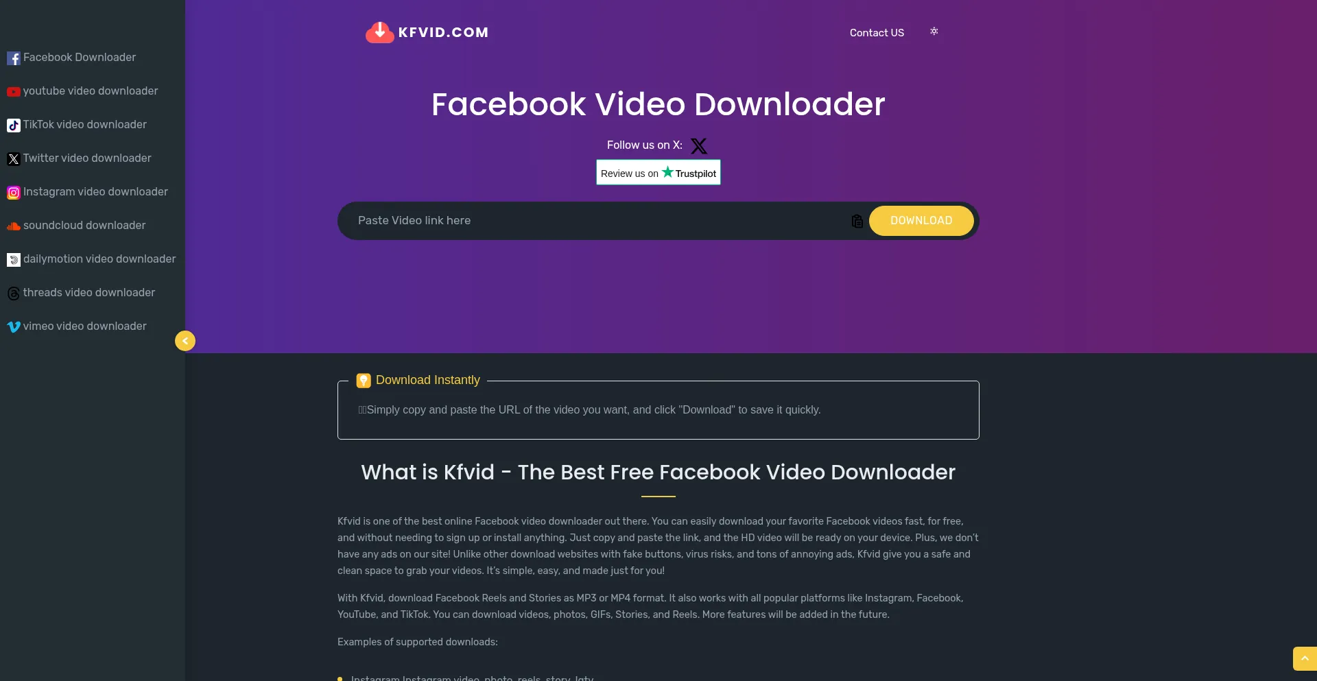 Kfvid.com Screenshot