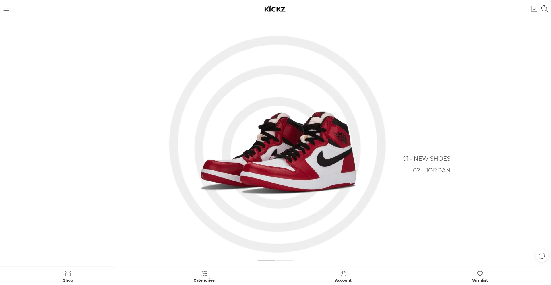 Website screenshot of Kickz-eg.com