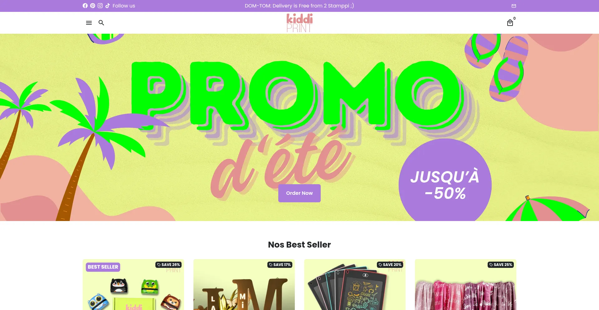Website screenshot of Kiddiprint.com