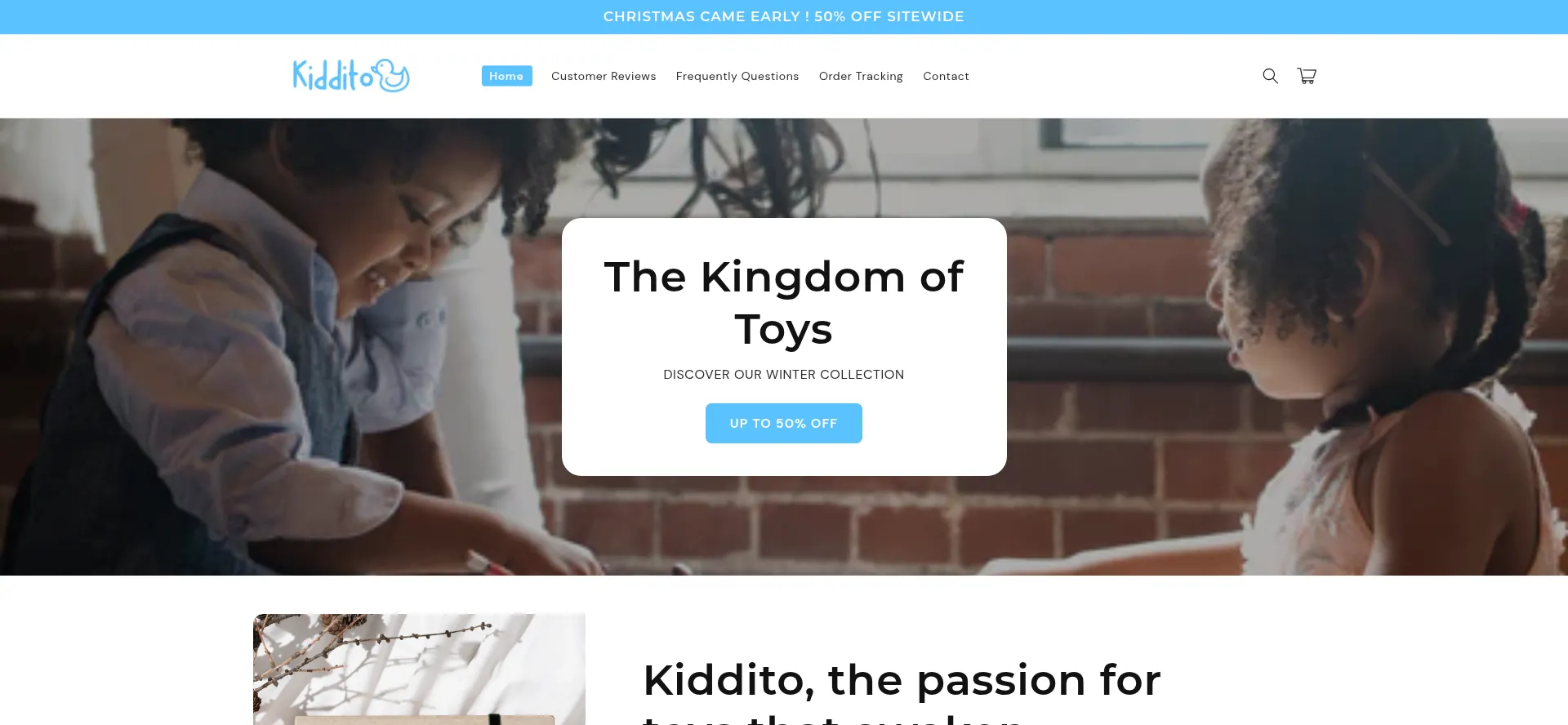 Website screenshot of Kidditogames.com