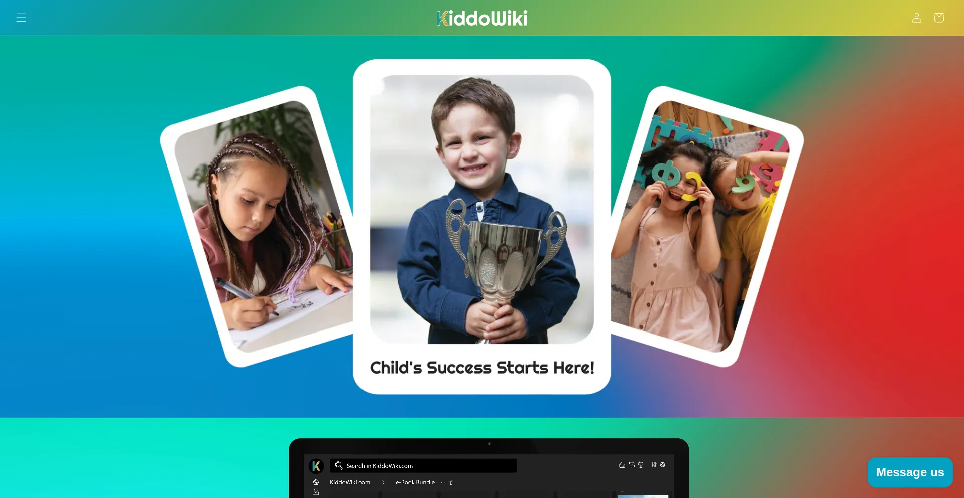 Website screenshot of Kiddowiki.com