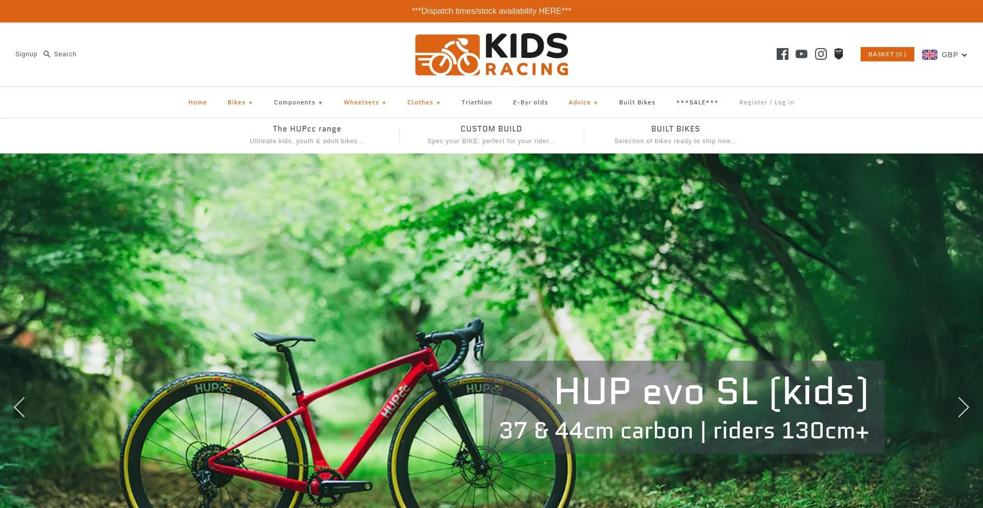 Website screenshot of Kidsracing.co.uk