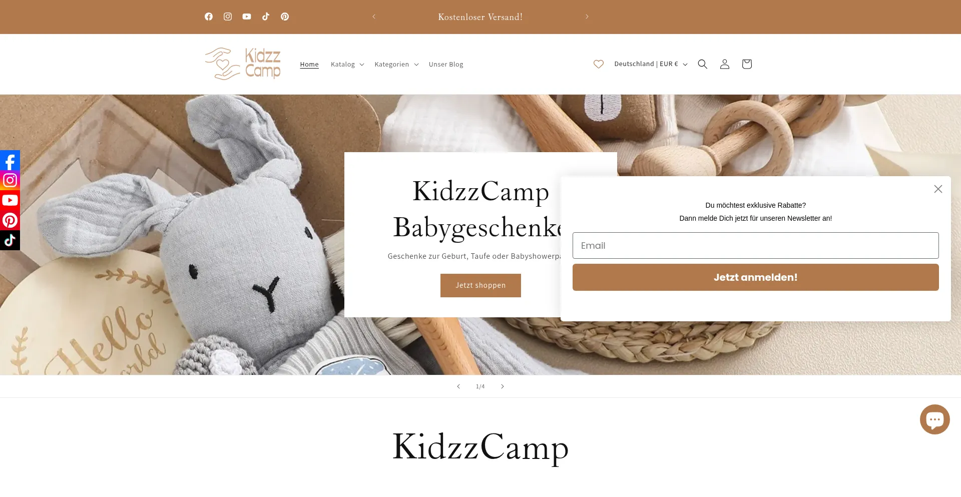 Website screenshot of Kidzzcamp.de