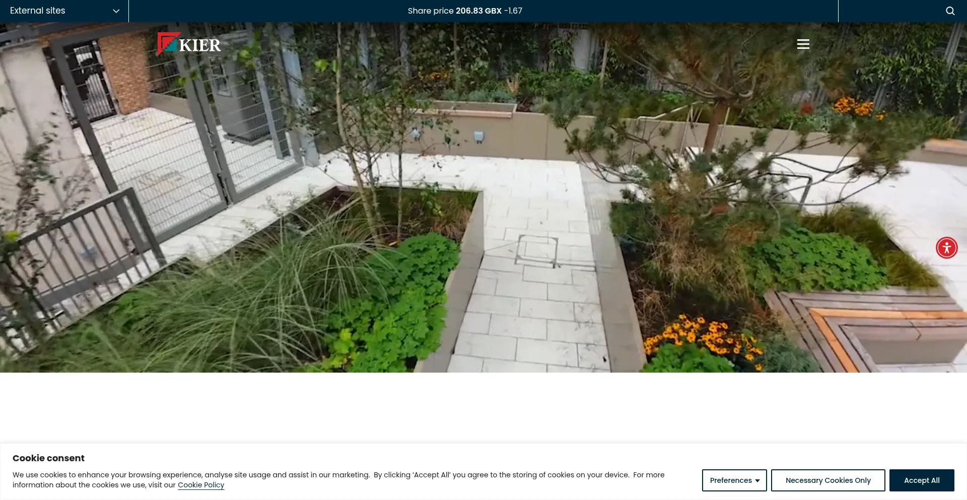 Website screenshot of Kier.co.uk