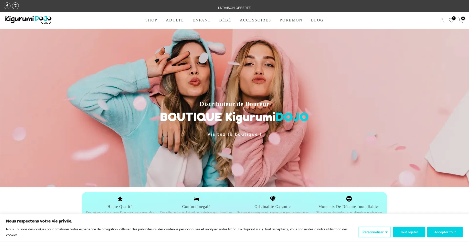 Website screenshot of Kigurumi-dojo.com