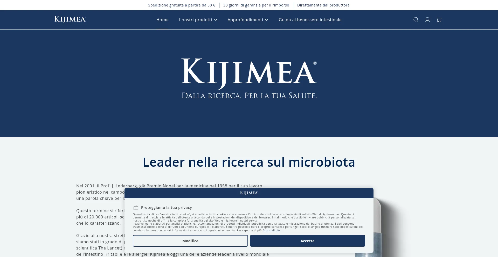 Website screenshot of Kijimea.it