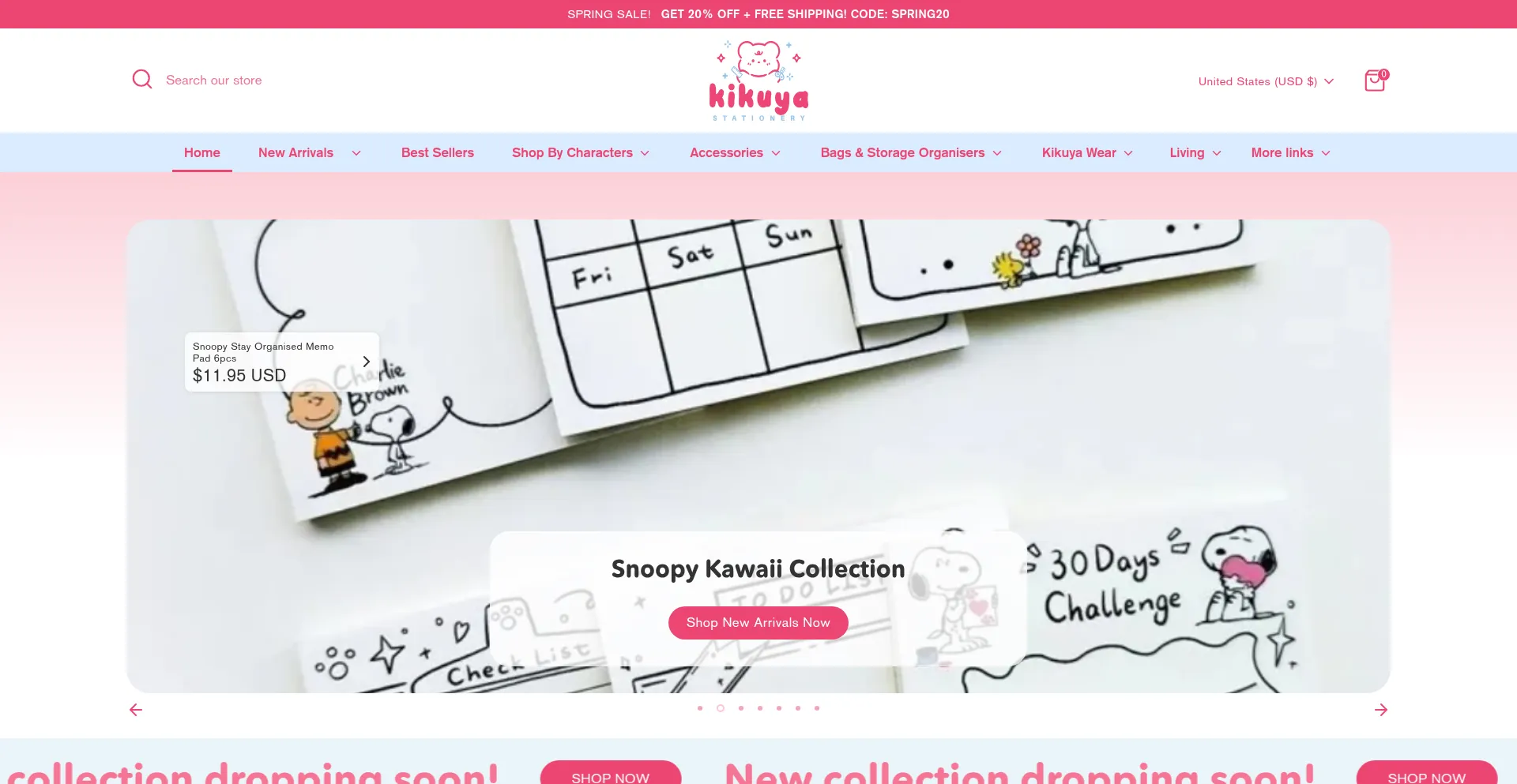 Website screenshot of Kikuyastationery.com