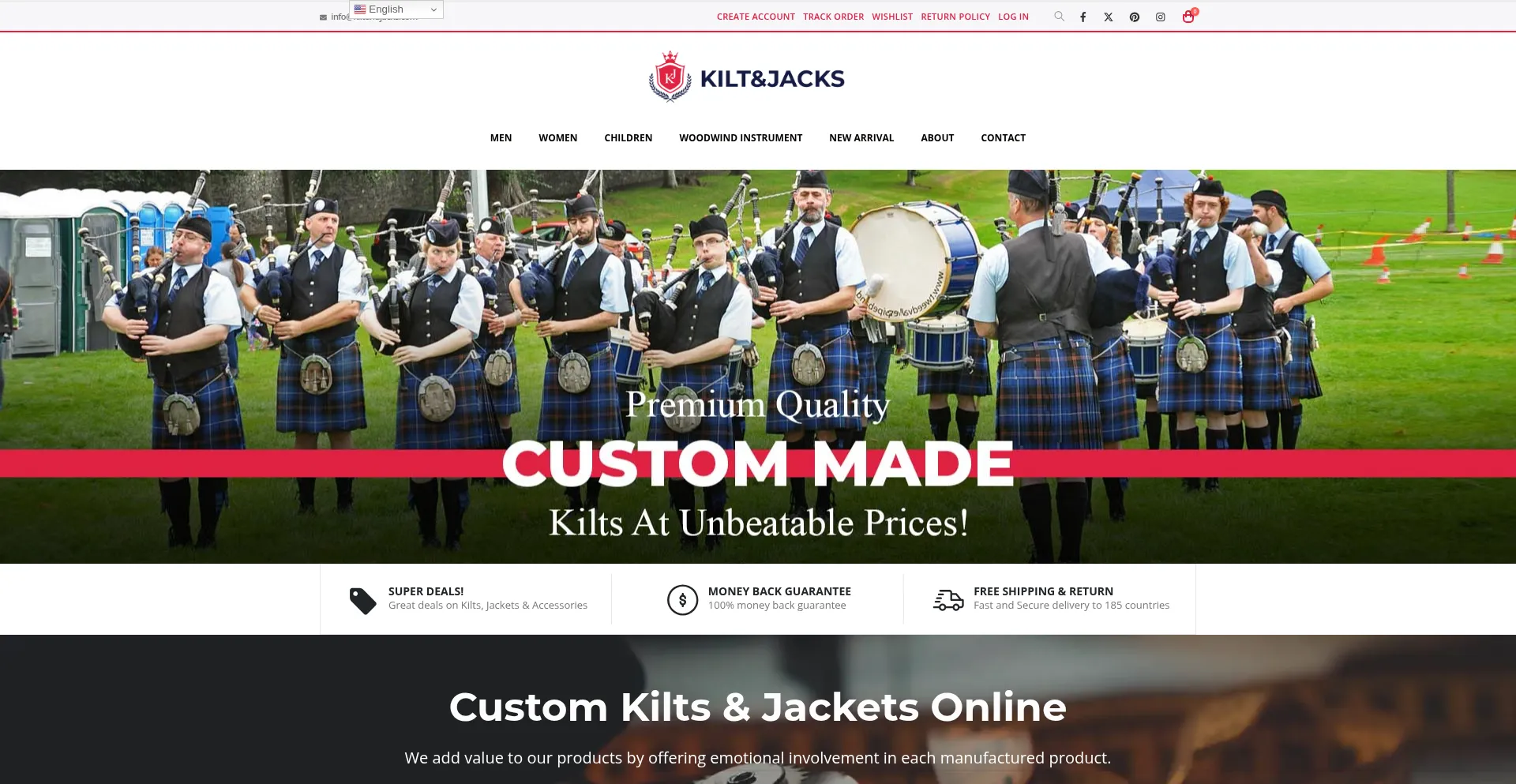 Kiltandjacks.com Screenshot