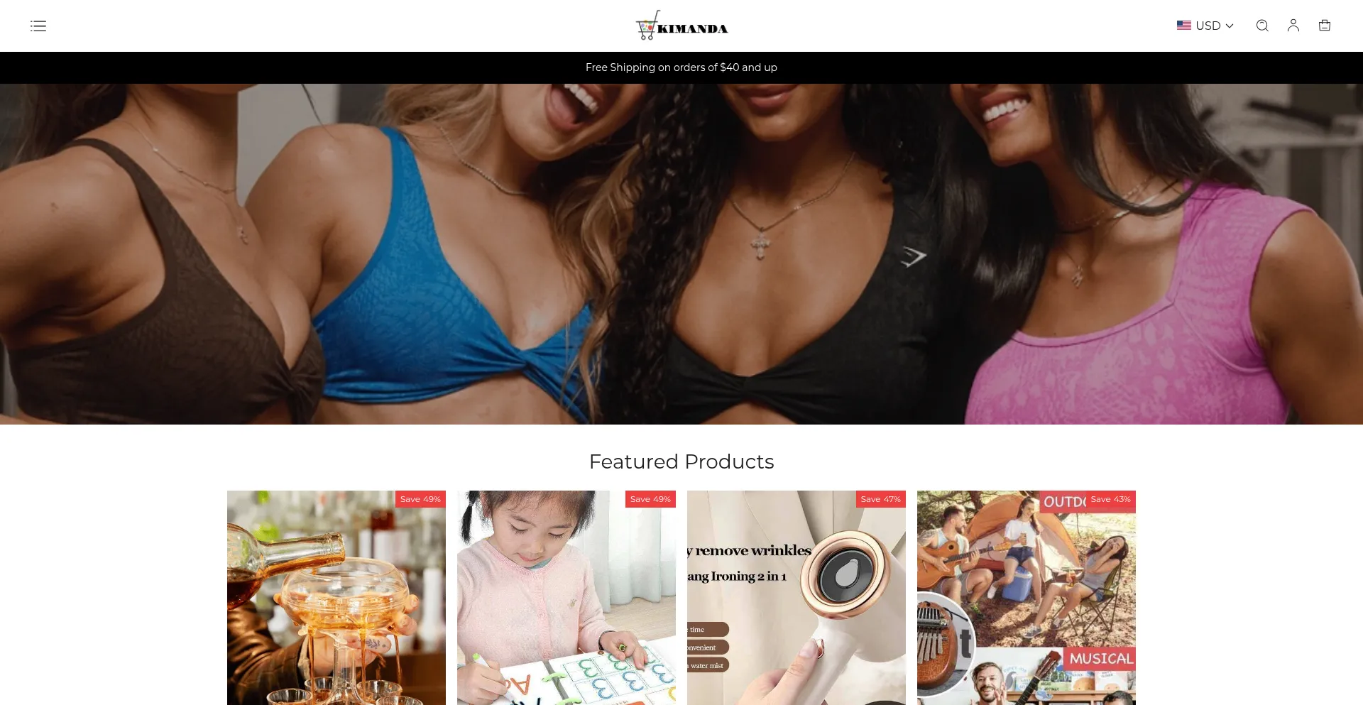 Website screenshot of Kimanda.com