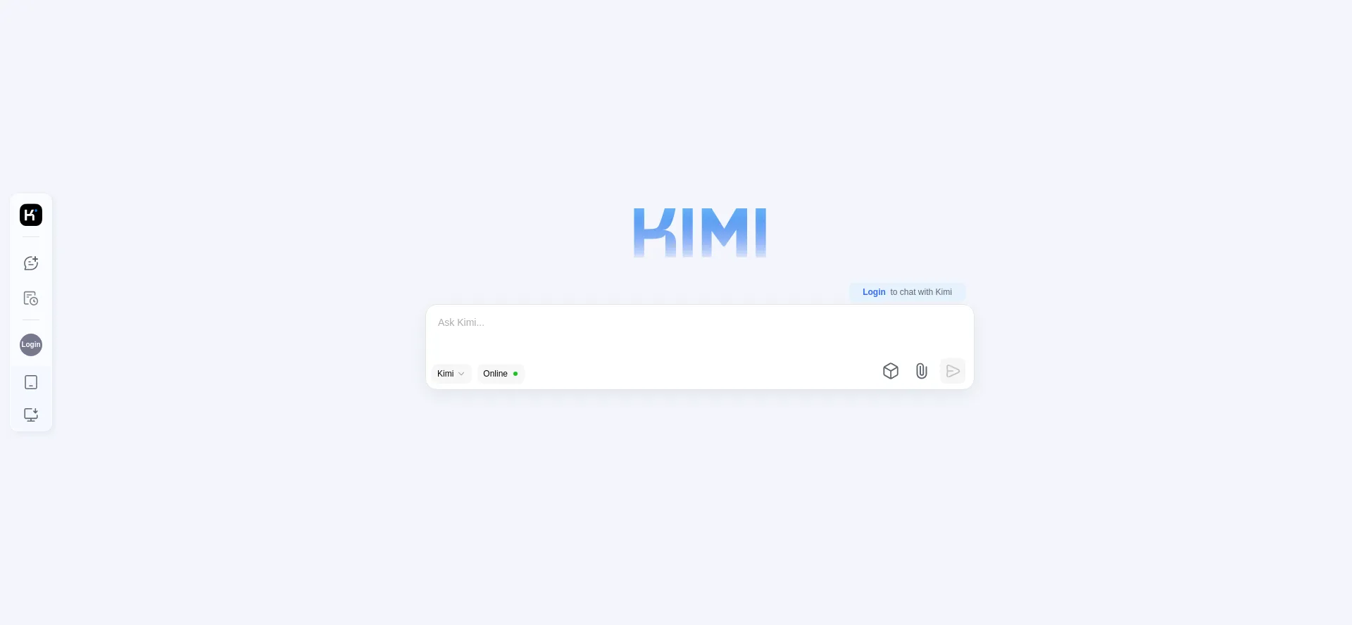 Website screenshot of Kimi.moonshot.cn