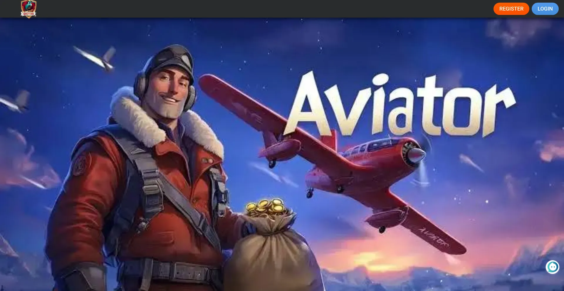Website screenshot of Kingfisher-aviator.vip