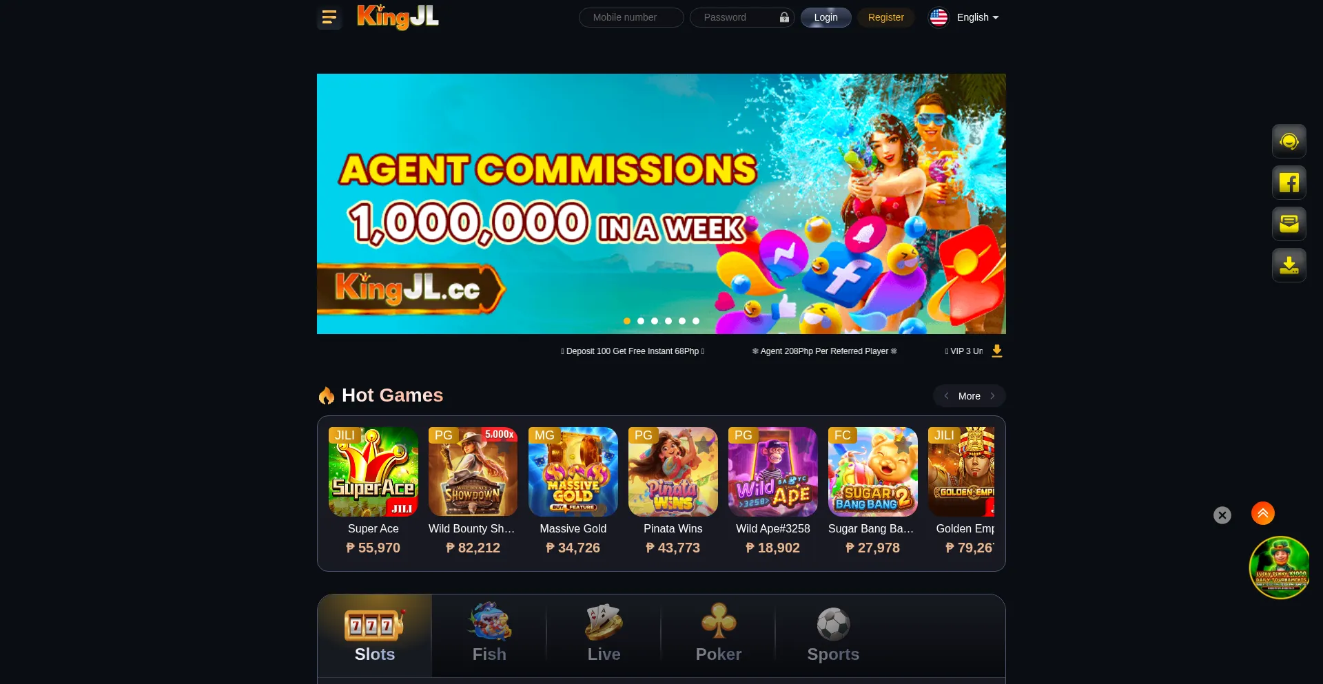 Website screenshot of Kingjli8.club