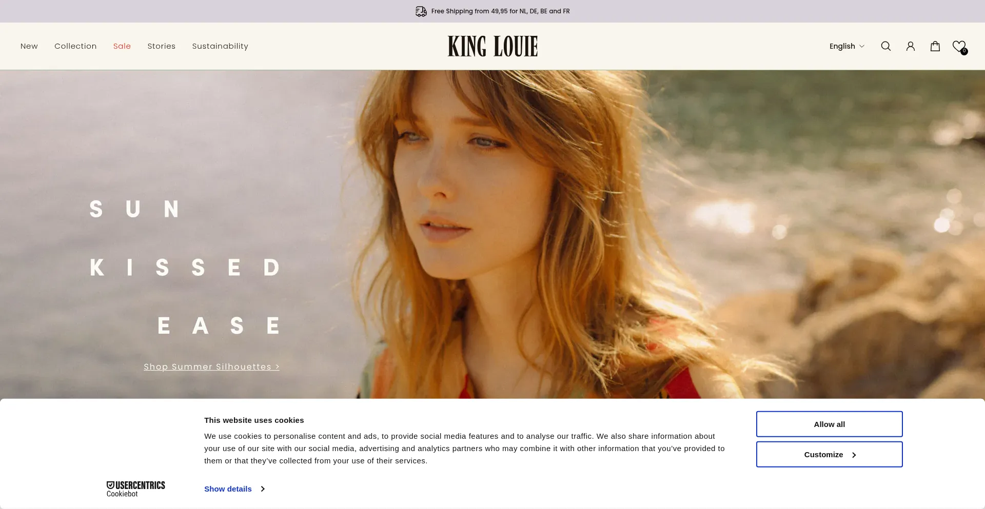 Website screenshot of Kinglouie.com
