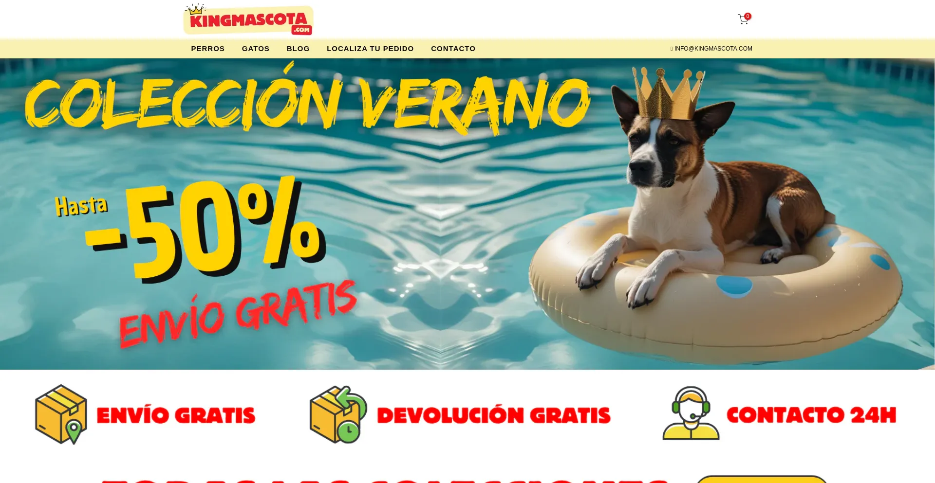 Website screenshot of Kingmascota.com