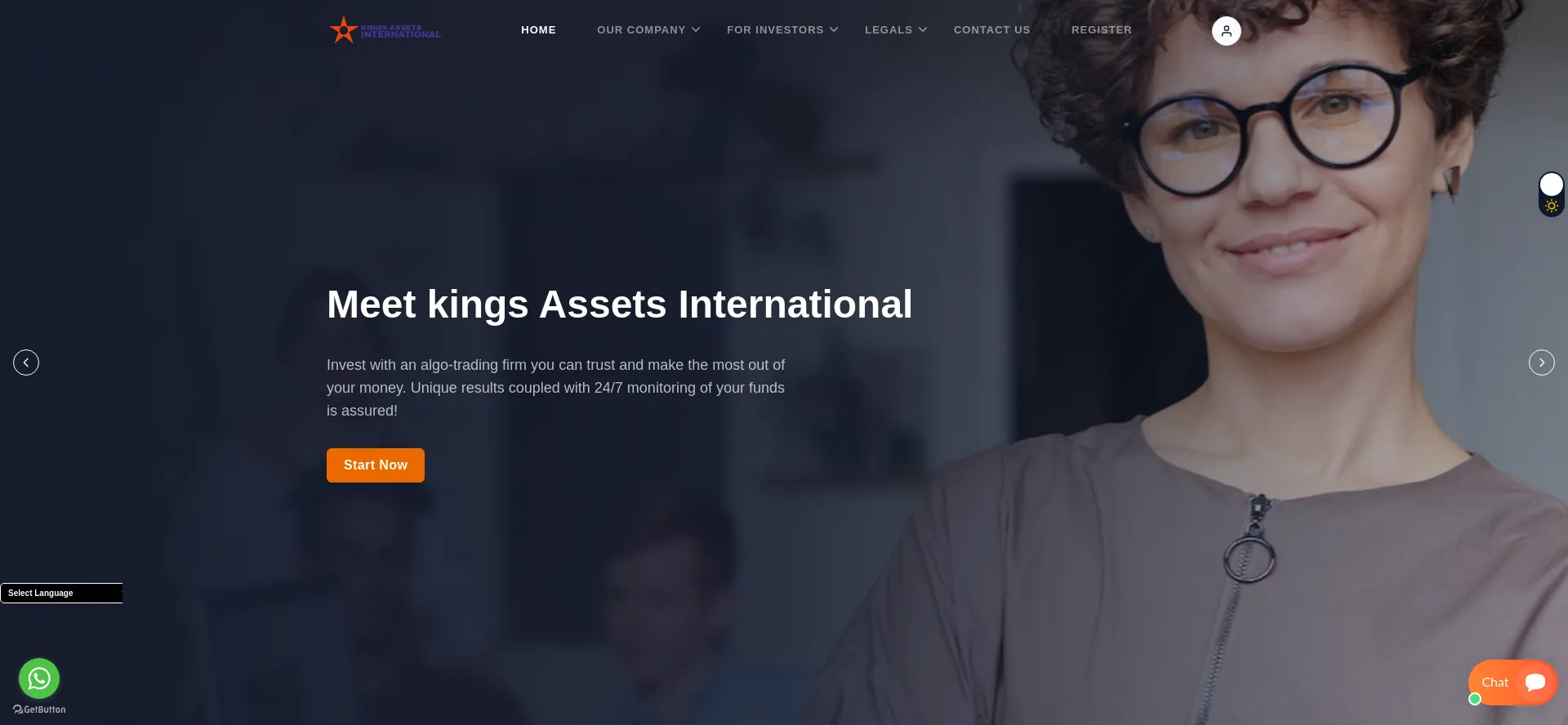 Website screenshot of Kingsassetsinternational.net