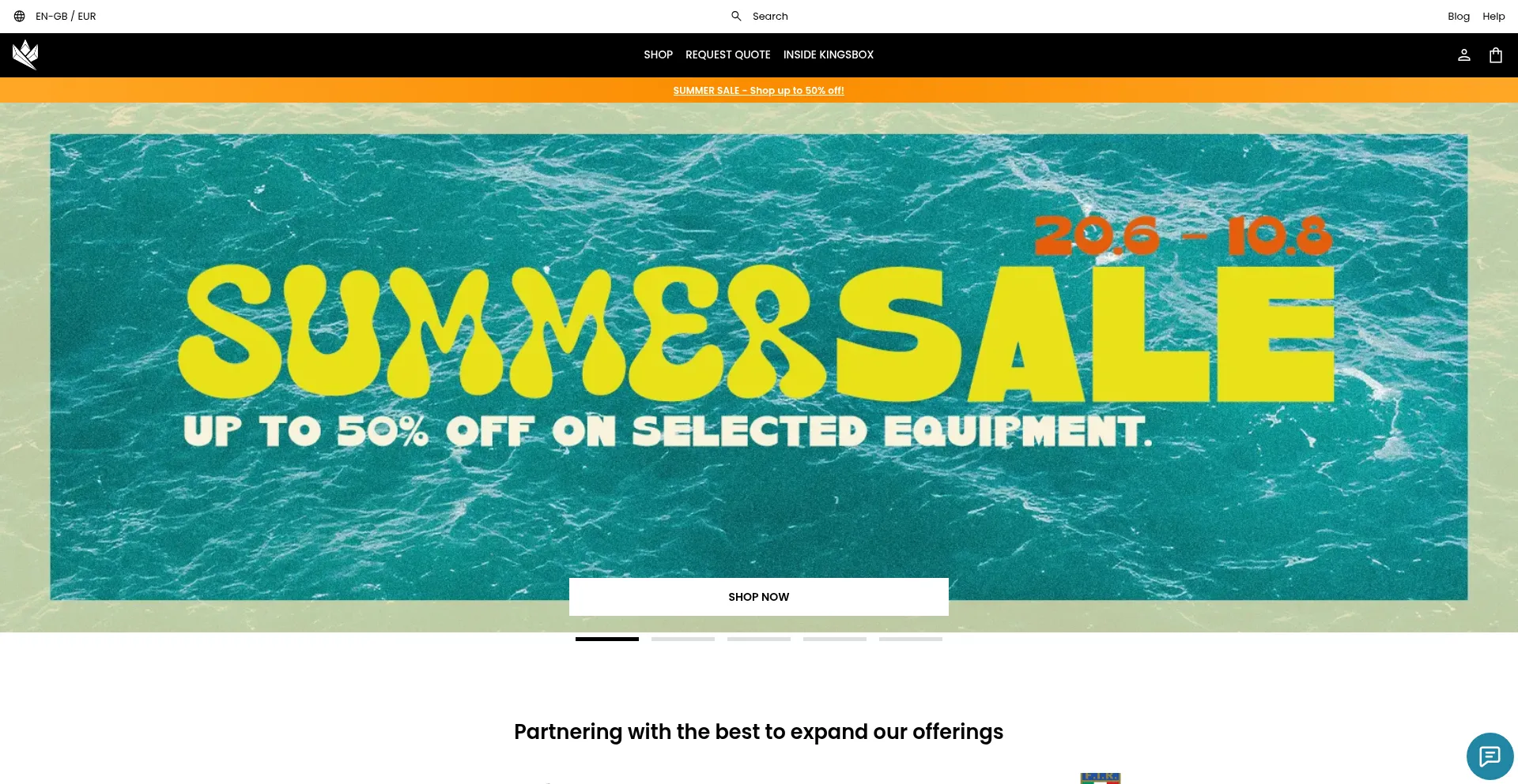 Website screenshot of Kingsbox.com