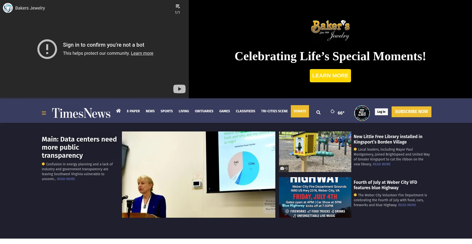 Website screenshot of Kingsport.com